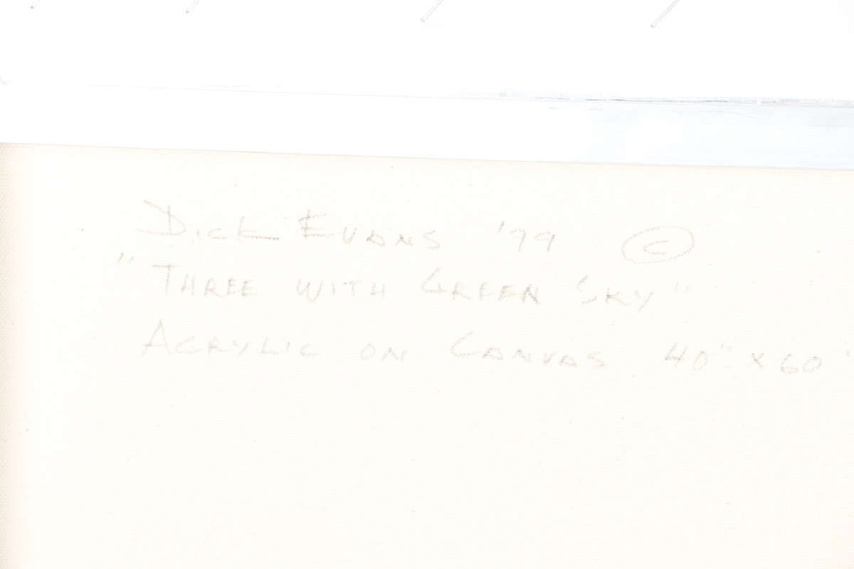 Dick Evans Original Acrylic Painting on Canvas of "Three with Green Sky"