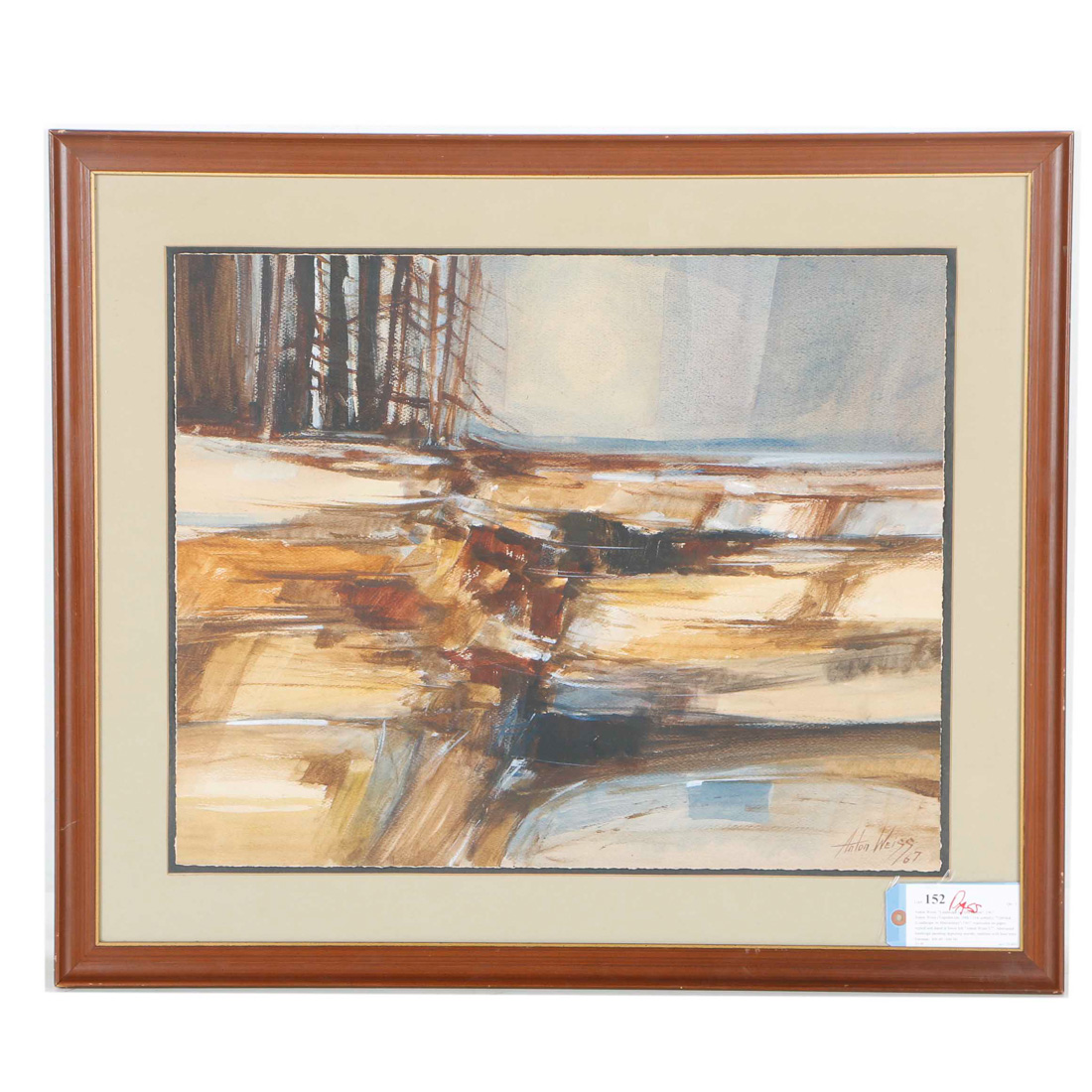 Anton Weiss Watercolor on Paper "Landscape In Abstraction"