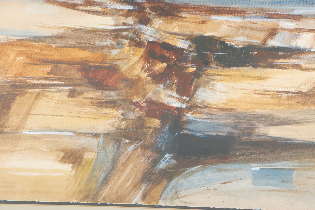 Anton Weiss Watercolor on Paper "Landscape In Abstraction"