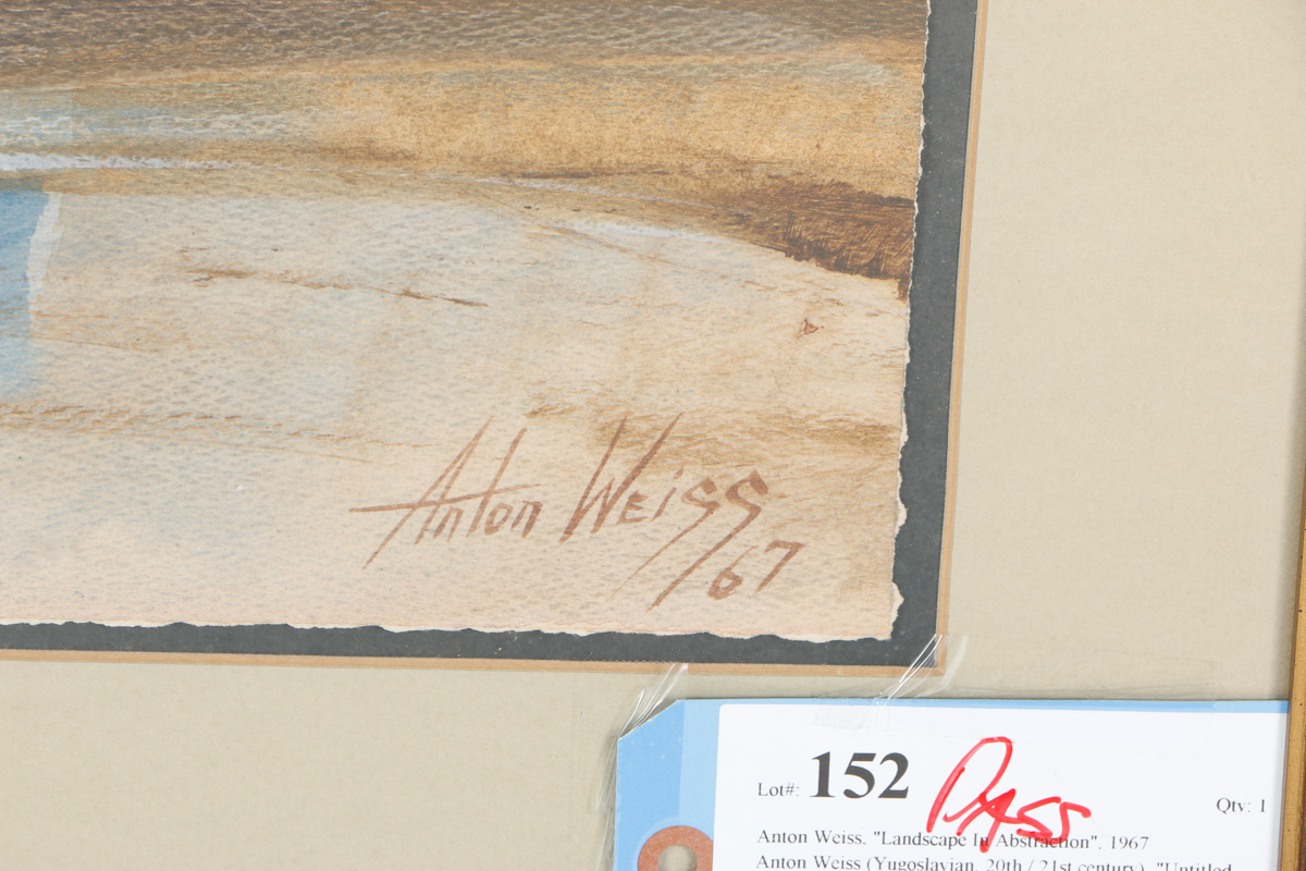 Anton Weiss Watercolor on Paper "Landscape In Abstraction"