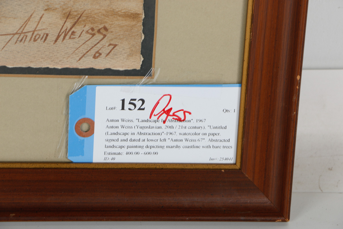 Anton Weiss Watercolor on Paper "Landscape In Abstraction"