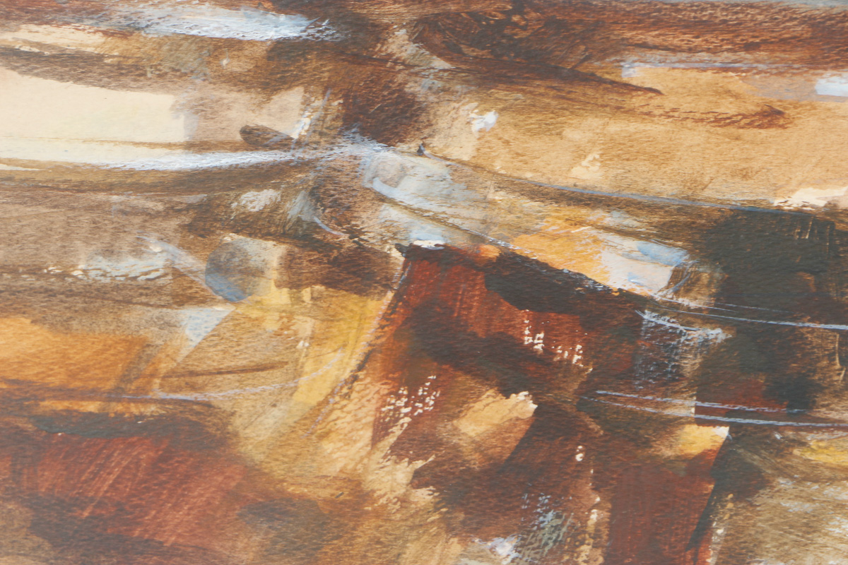 Anton Weiss Watercolor on Paper "Landscape In Abstraction"