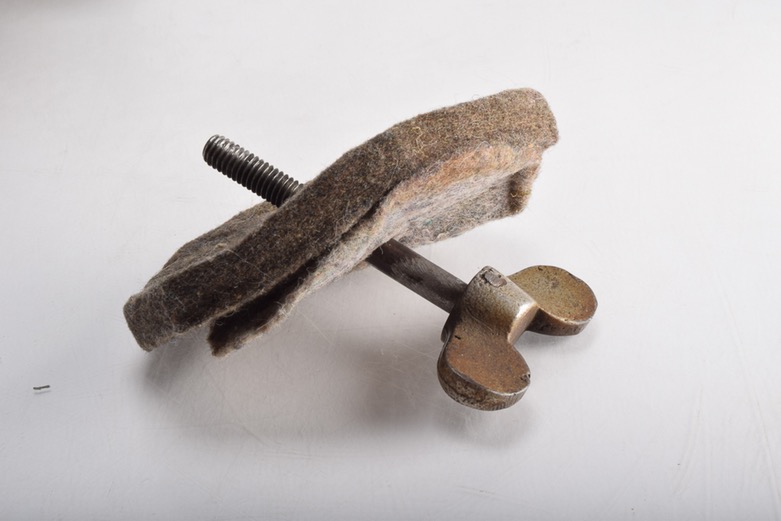 Antique Iron Mobile Singer Sewing Machine and Box of Attachments