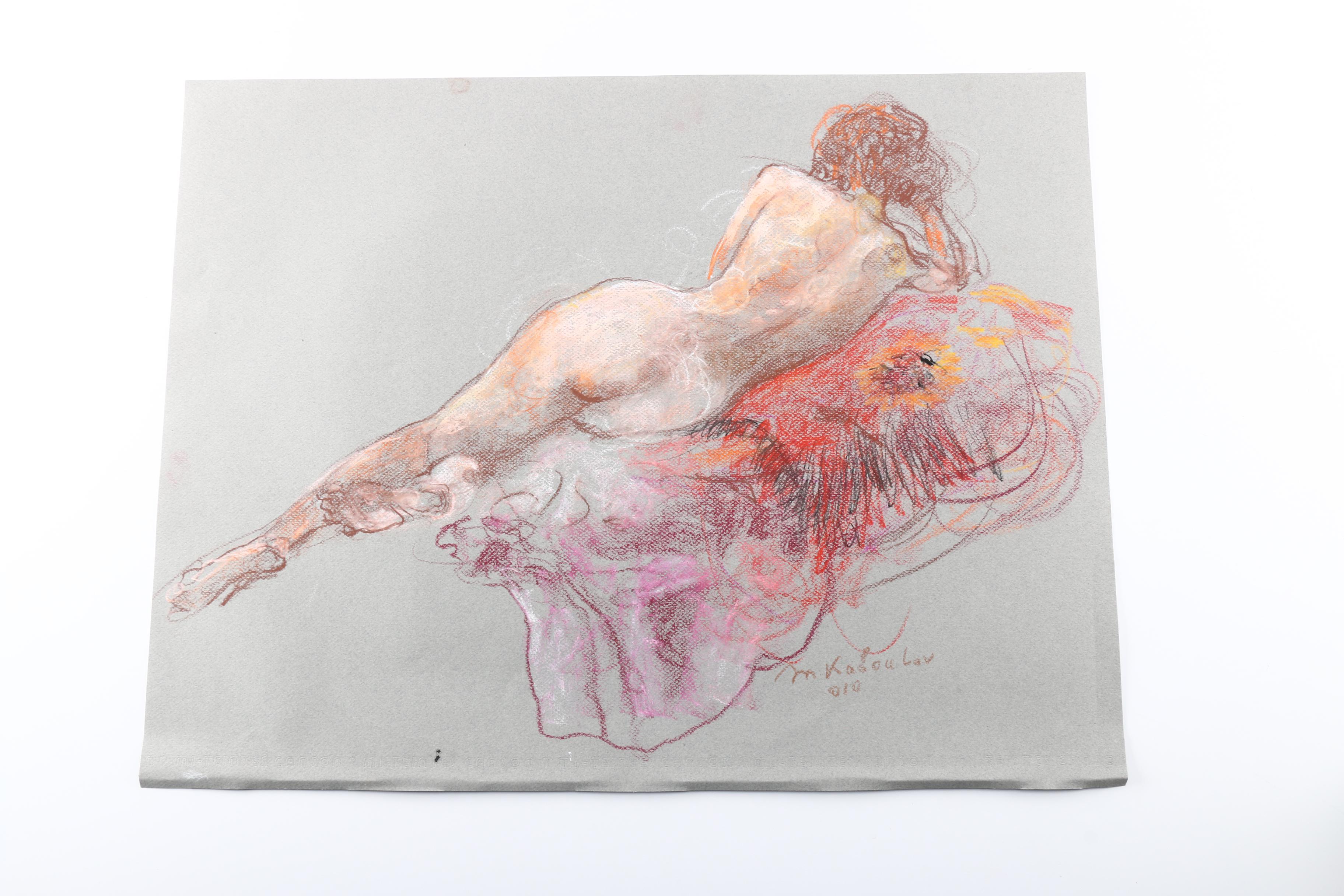 Murat Kaboulov Pastel Drawings of Reclining Female Nudes