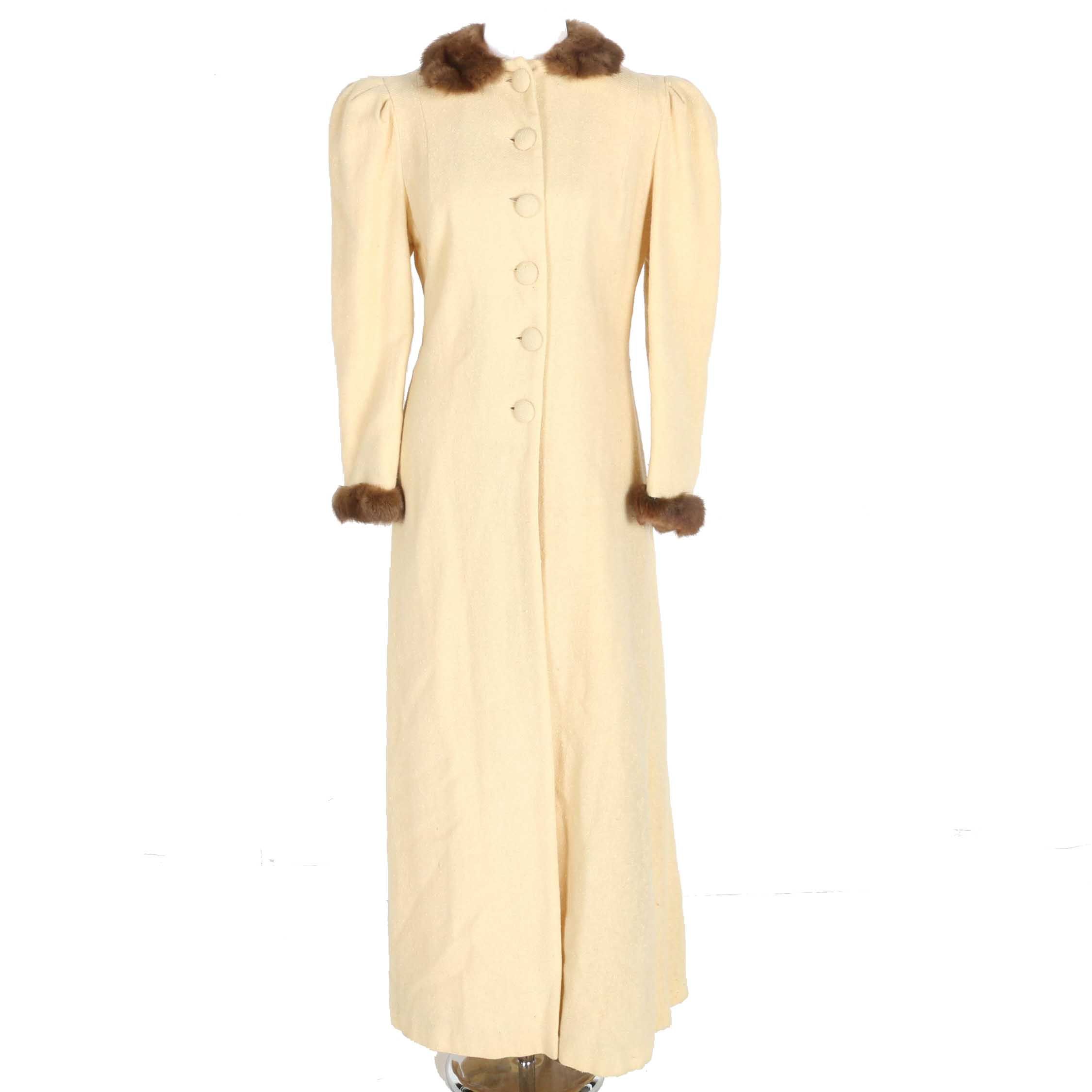 Vintage Journey Cosmopolitans Coat With Mink Accents