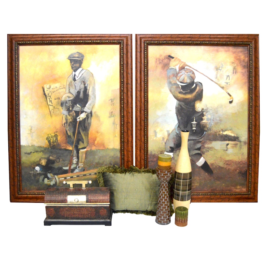 Golf Theme Artwork and Complementary Home Decor