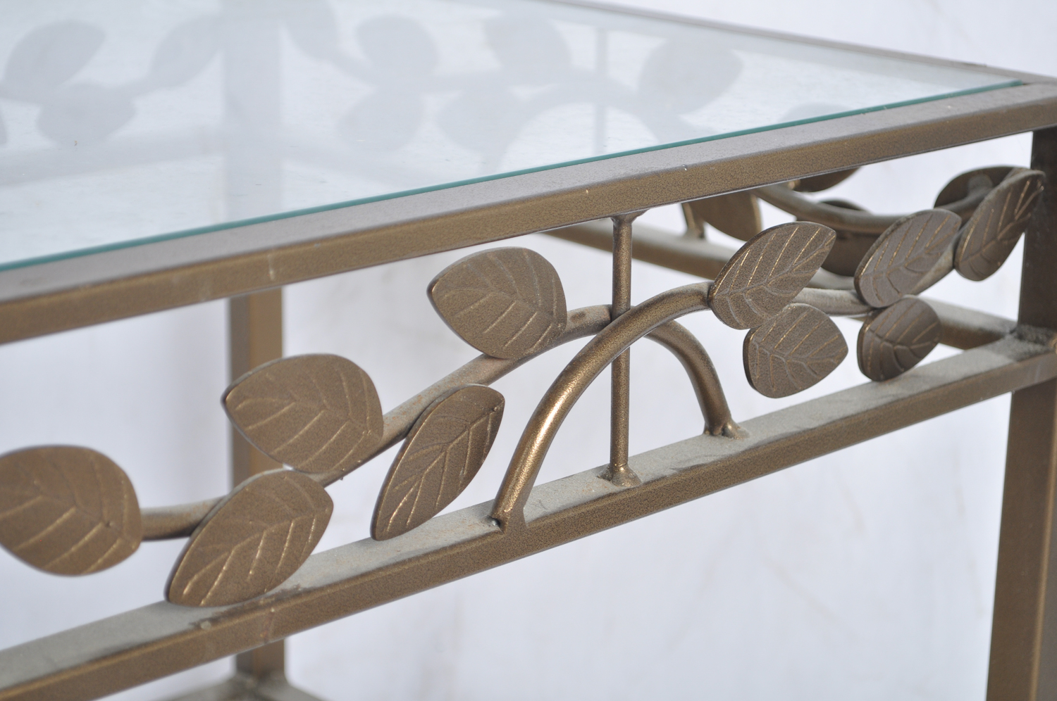 Metal End Table With Glass Top