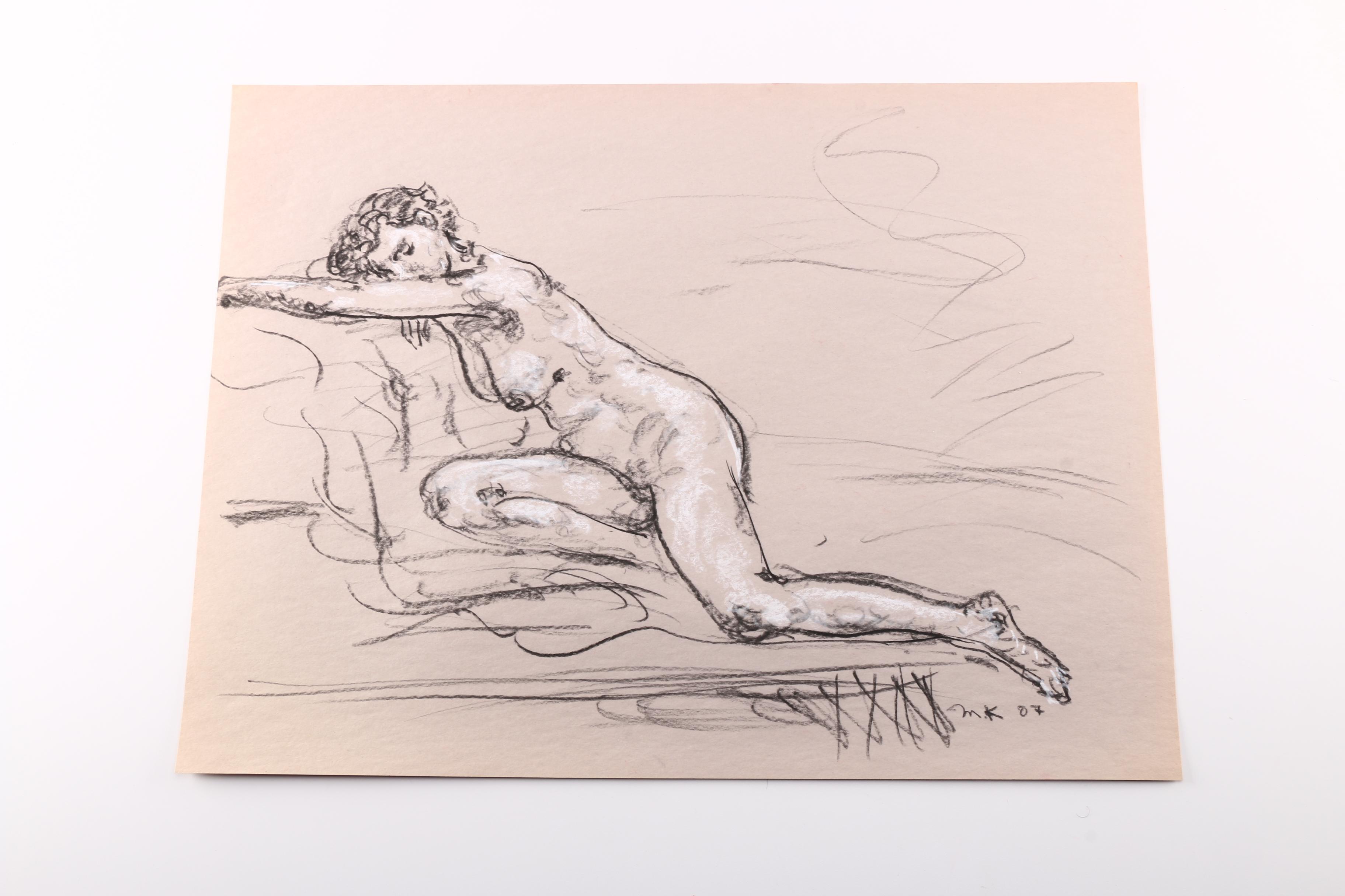 Murat Kaboulov Charcoal and Conte Crayon Figure Drawings