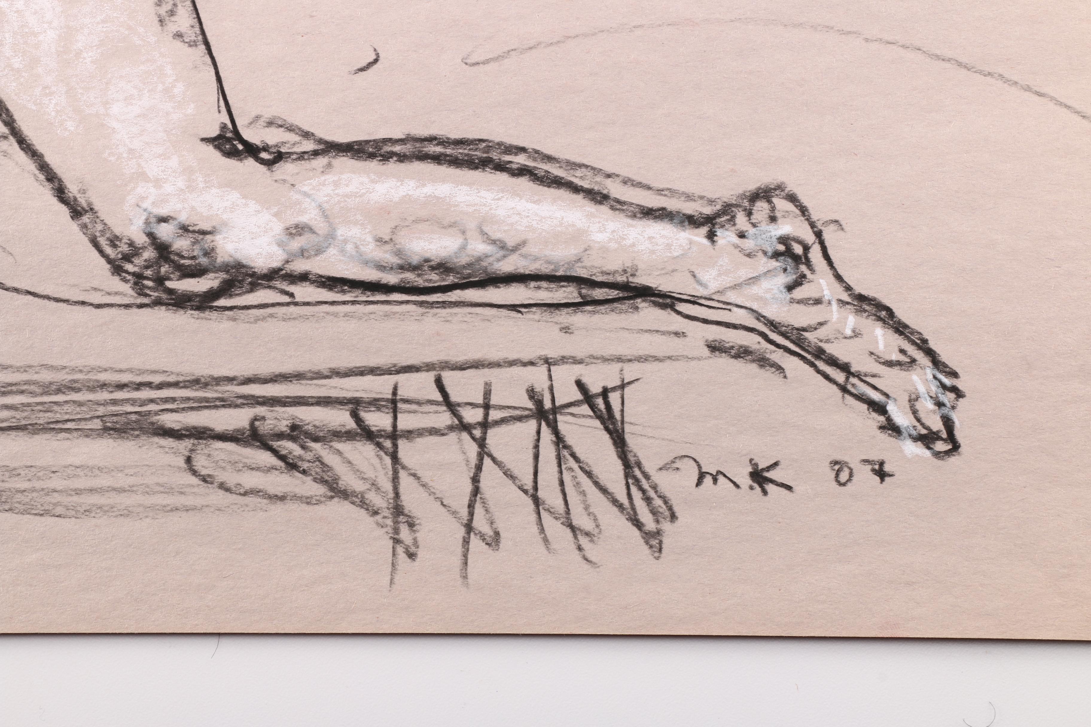 Murat Kaboulov Charcoal and Conte Crayon Figure Drawings