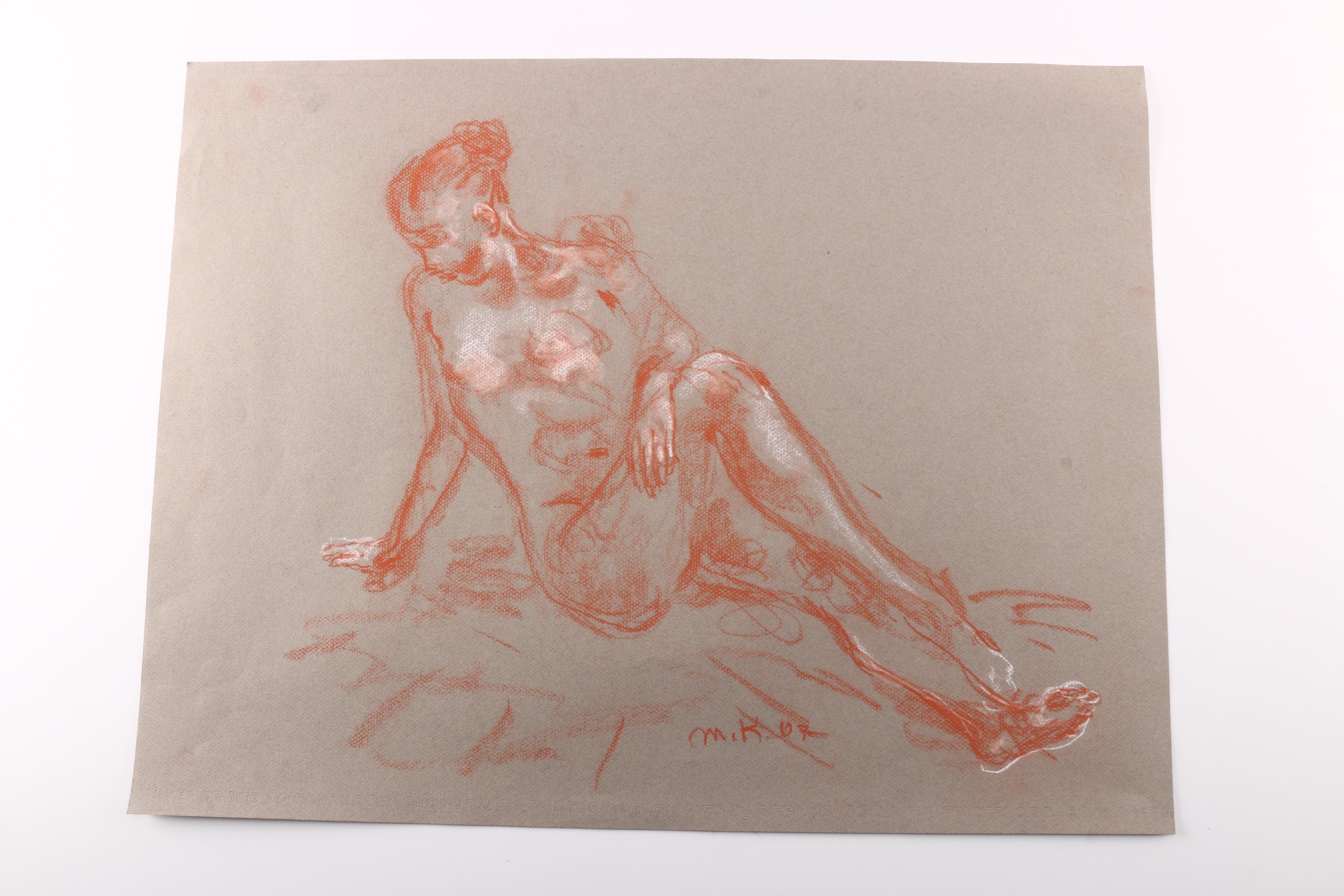 Murat Kaboulov Charcoal and Conte Crayon Figure Drawings