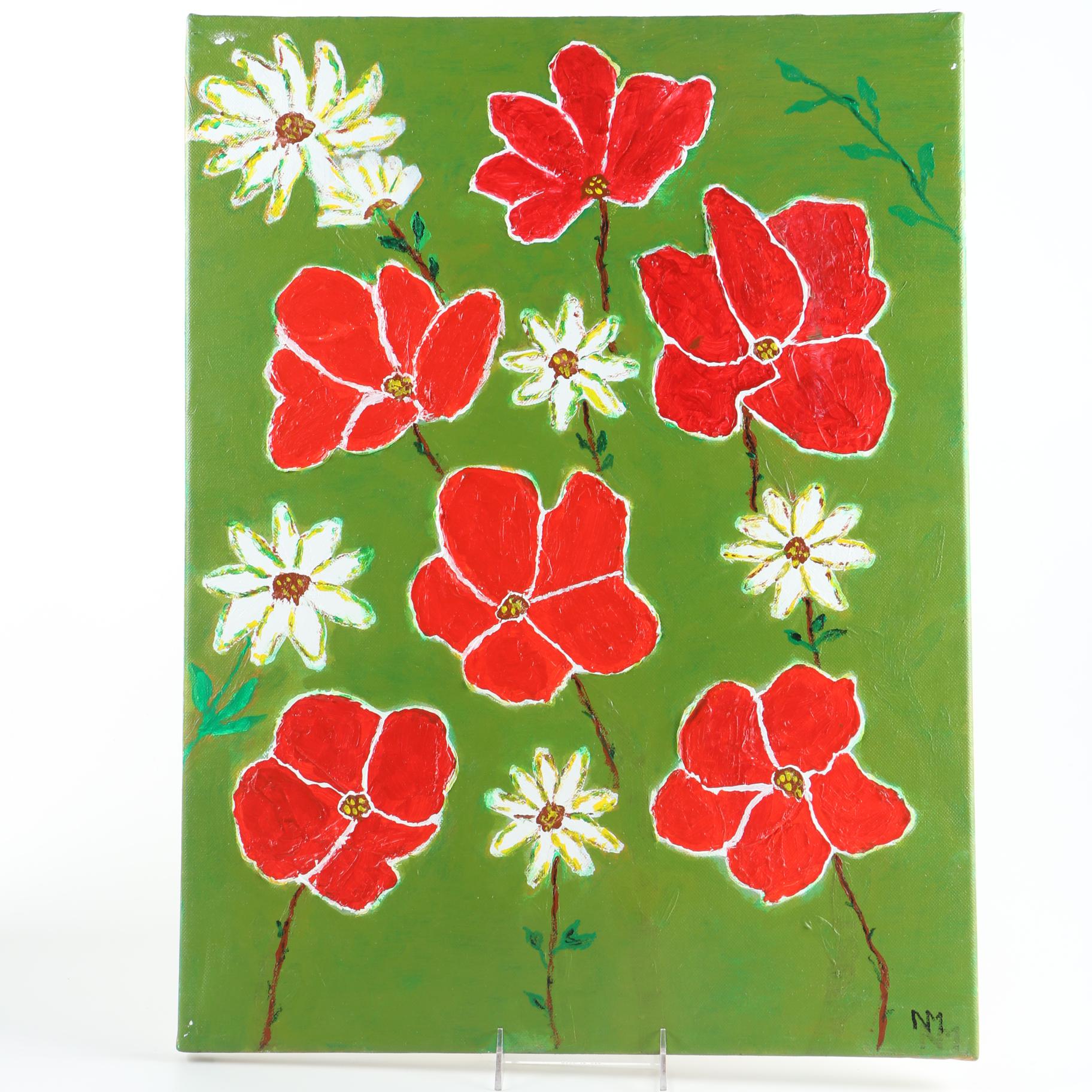 Circa 2016 NM Vibrant Acrylic Paintings