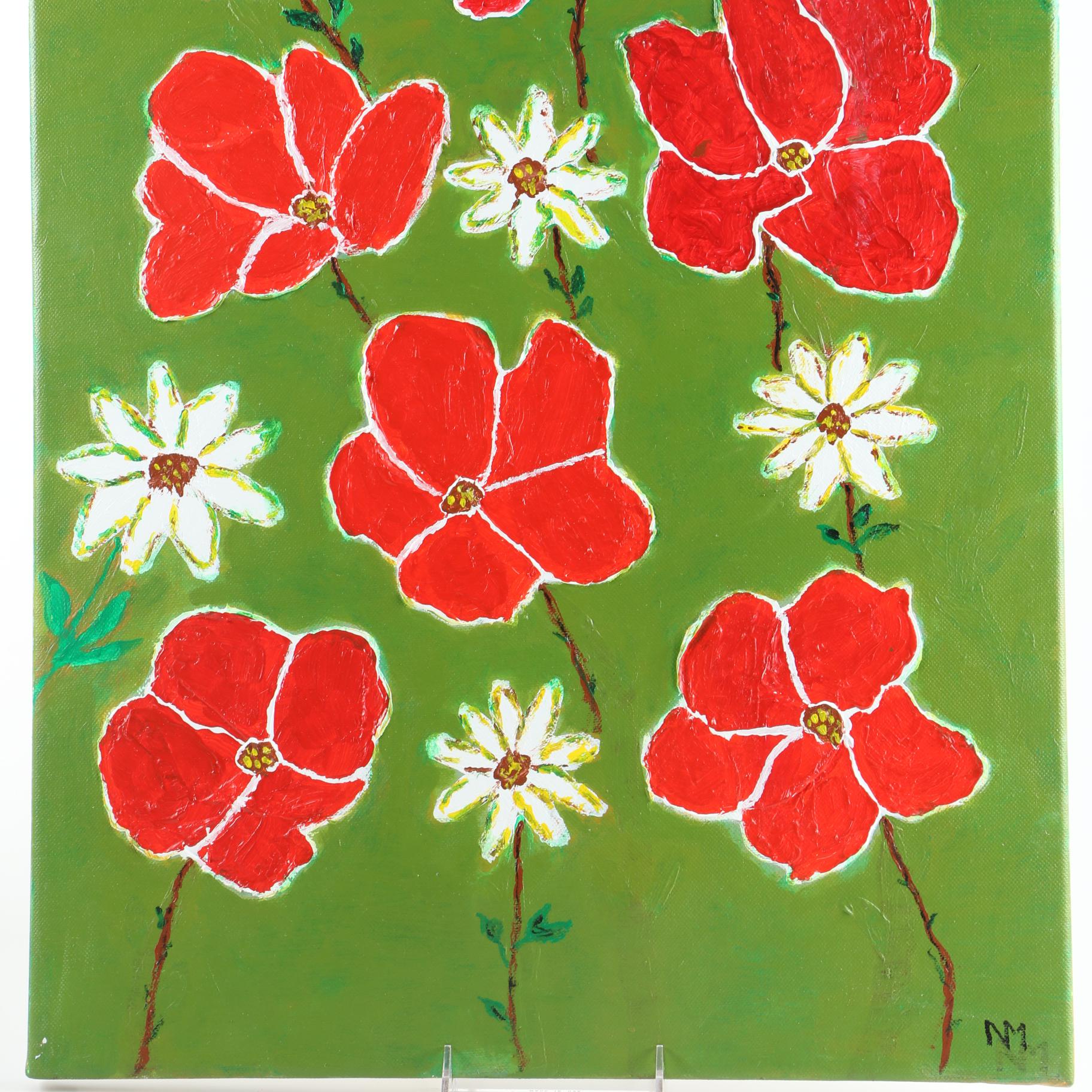 Circa 2016 NM Vibrant Acrylic Paintings