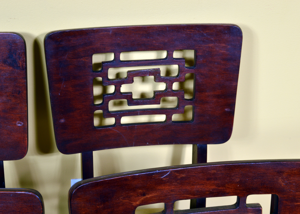 Four Vintage Wood Folding Chairs by Stakmore