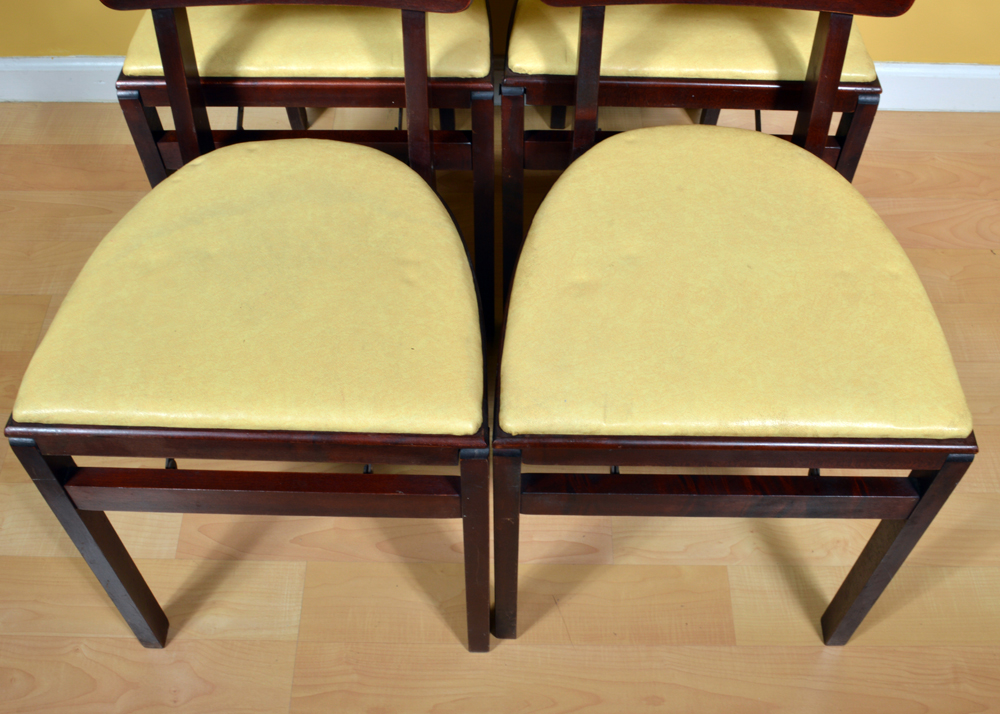 Four Vintage Wood Folding Chairs by Stakmore