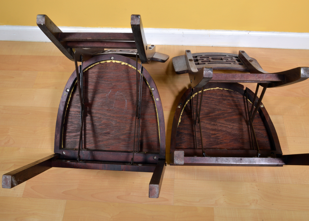 Four Vintage Wood Folding Chairs by Stakmore