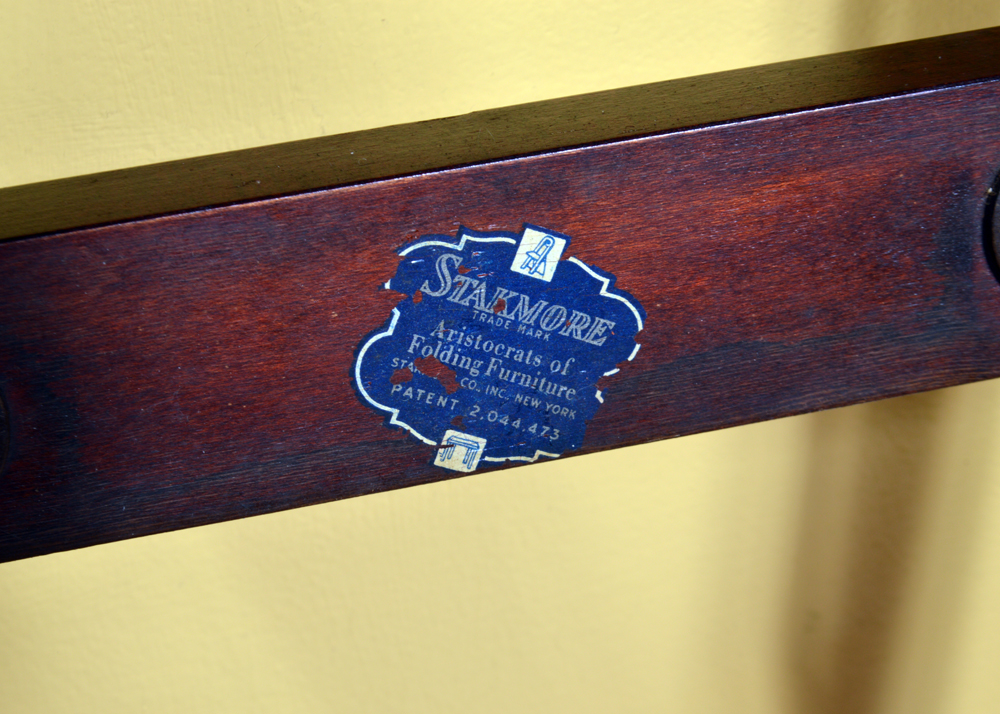 Four Vintage Wood Folding Chairs by Stakmore