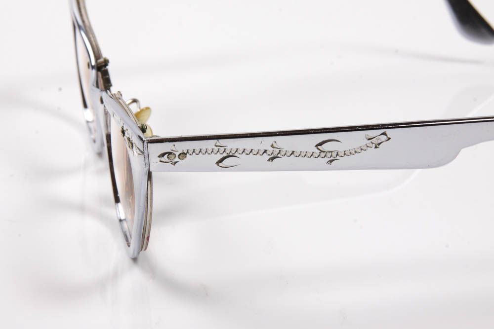 1950's Aluminum Cat Eye Glasses and Case