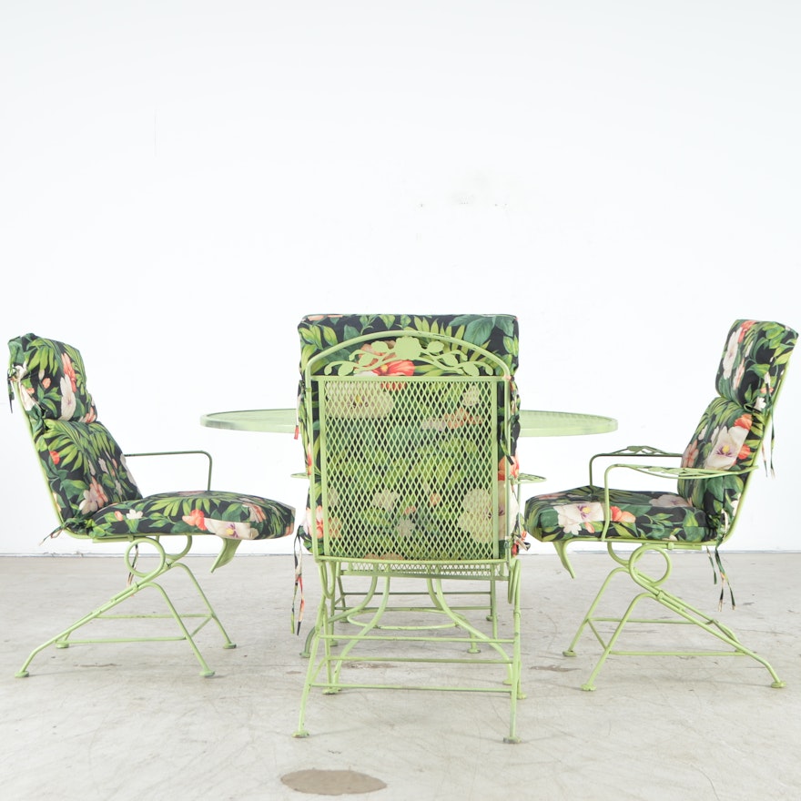 Green Metal Patio Table and Chairs