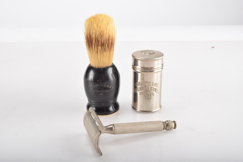 Vintage Glass Perfume Bottles and Shave Kit