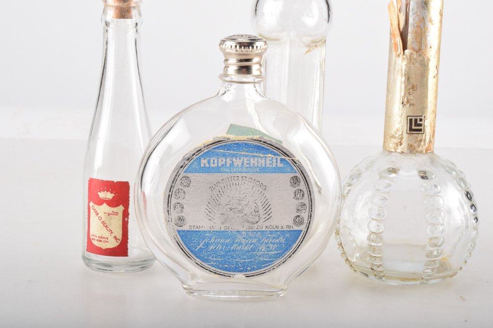 Vintage Glass Perfume Bottles and Shave Kit