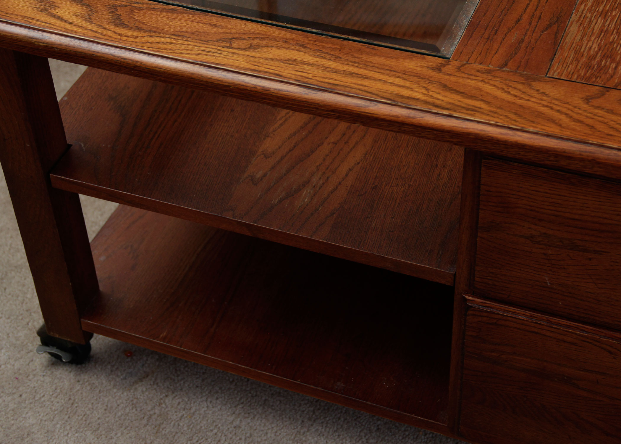 "Impressions" by Thomasville Wooden Rolling Coffee Table