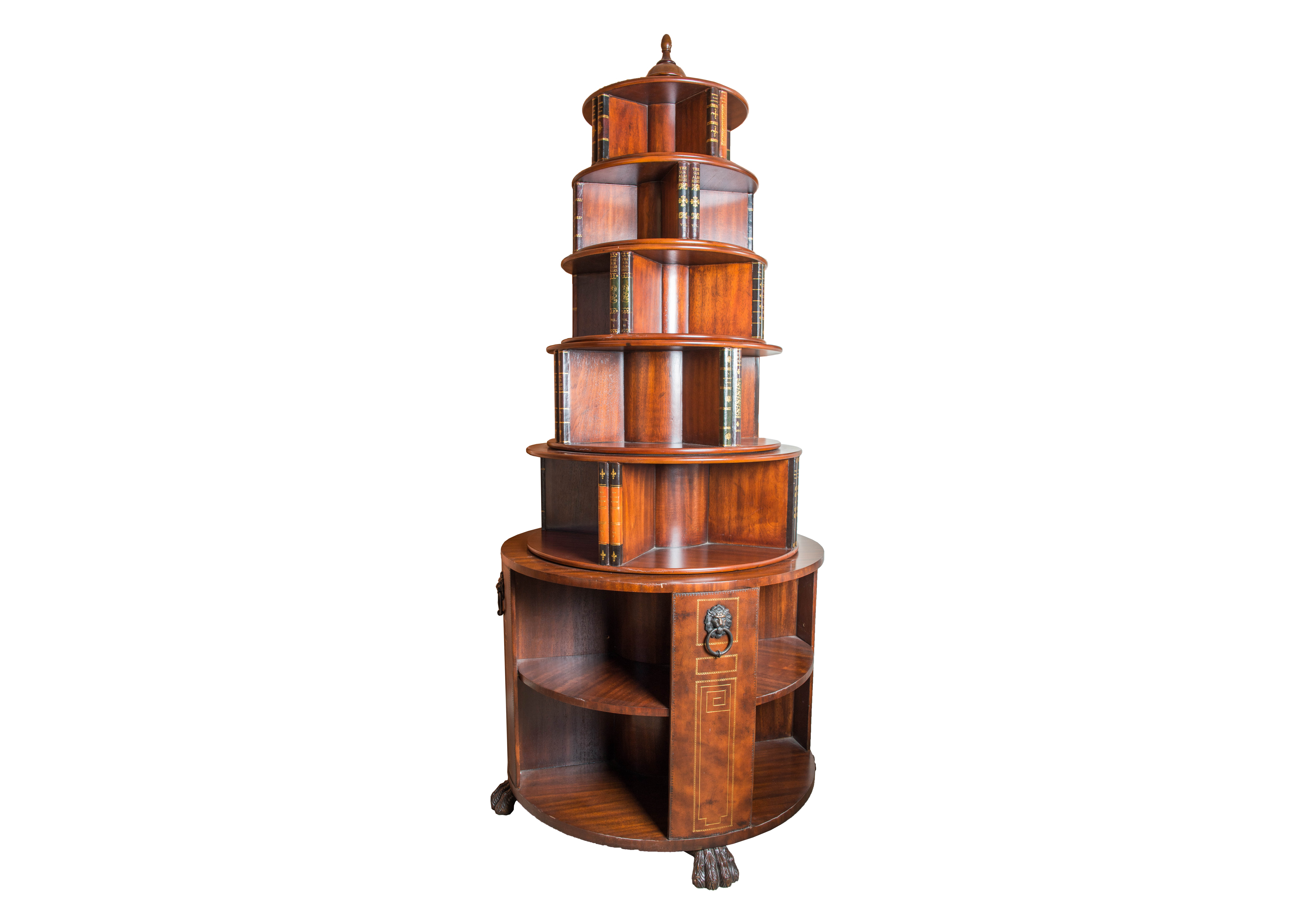 Hemingway Style Round Spinning Bookcase