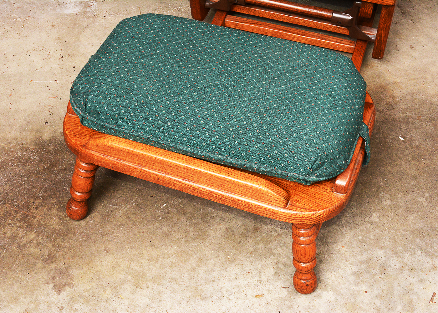 Towne Square Oak Glider Rocker and Ottoman