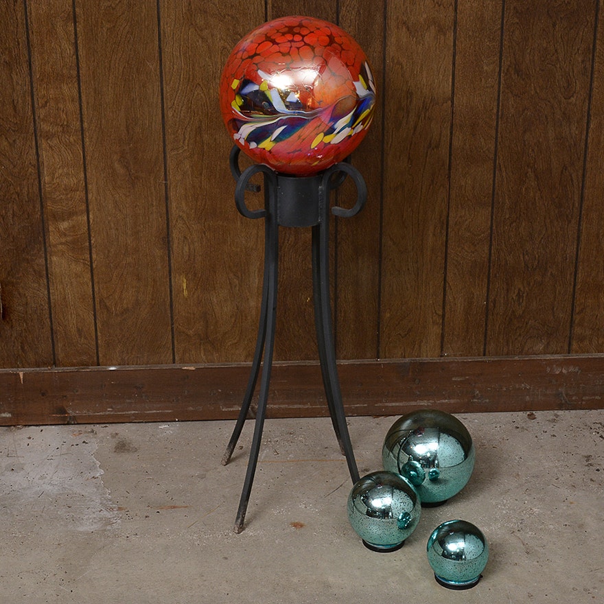 Four Garden Gazing Balls