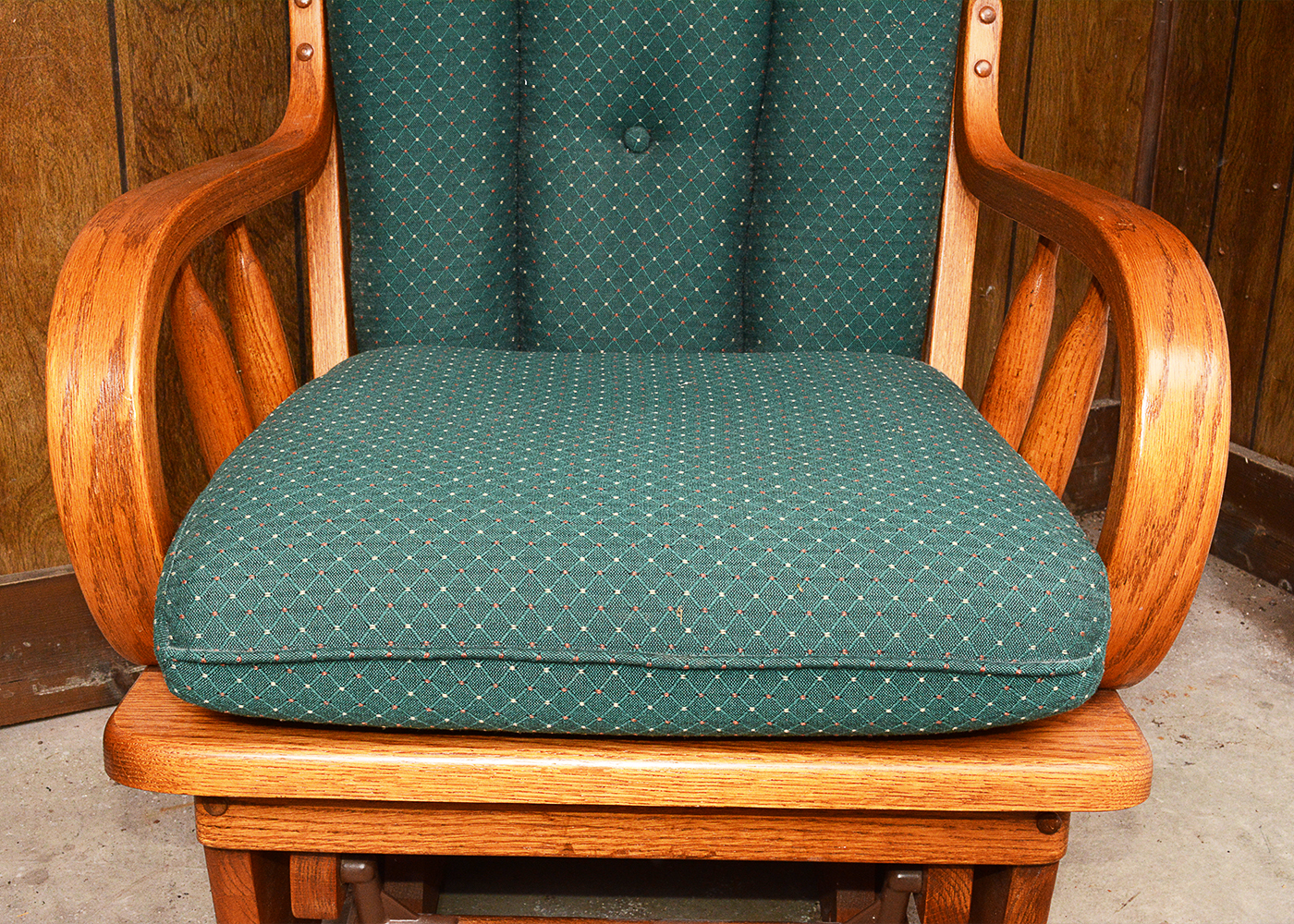 Towne Square Oak Glider Rocker and Ottoman