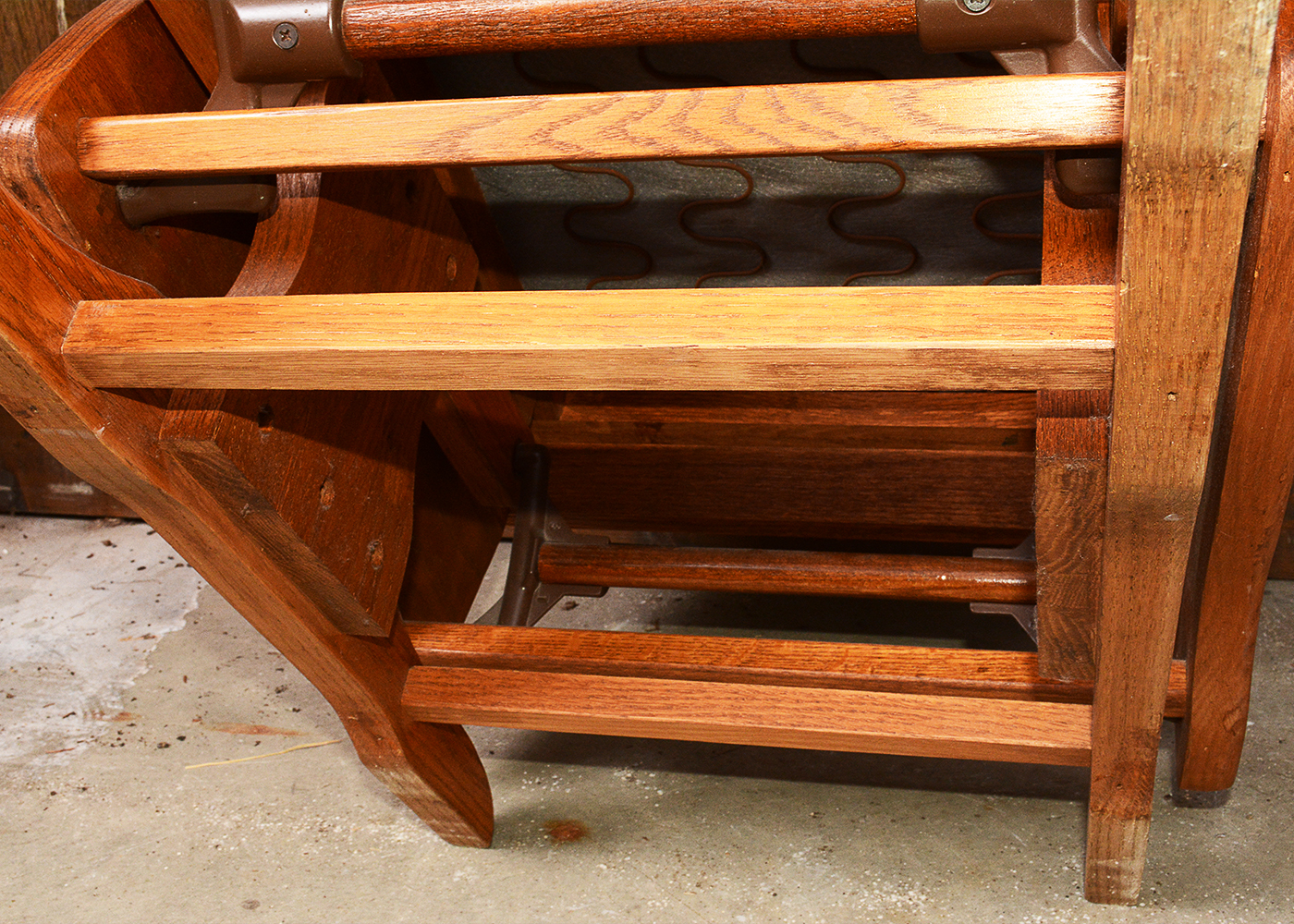 Towne Square Oak Glider Rocker and Ottoman