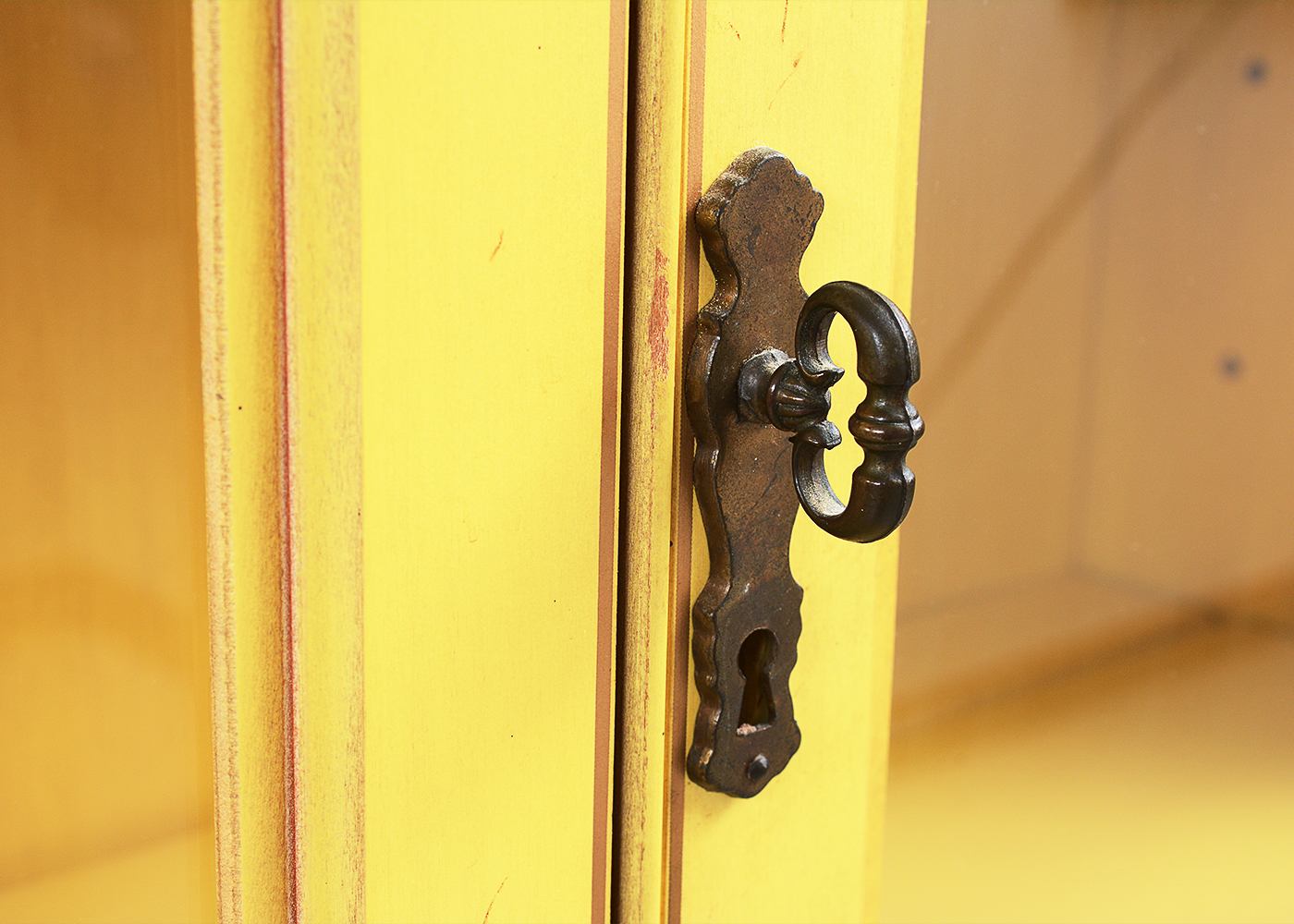 Vintage Jasper Cabinet Yellow Wooden Secretary