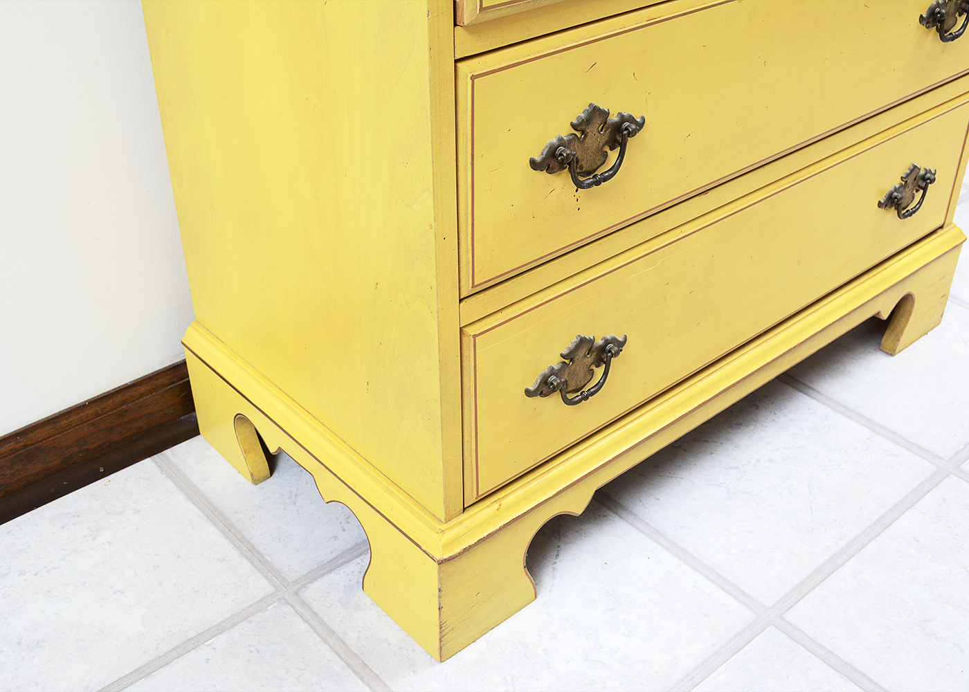 Vintage Jasper Cabinet Yellow Wooden Secretary