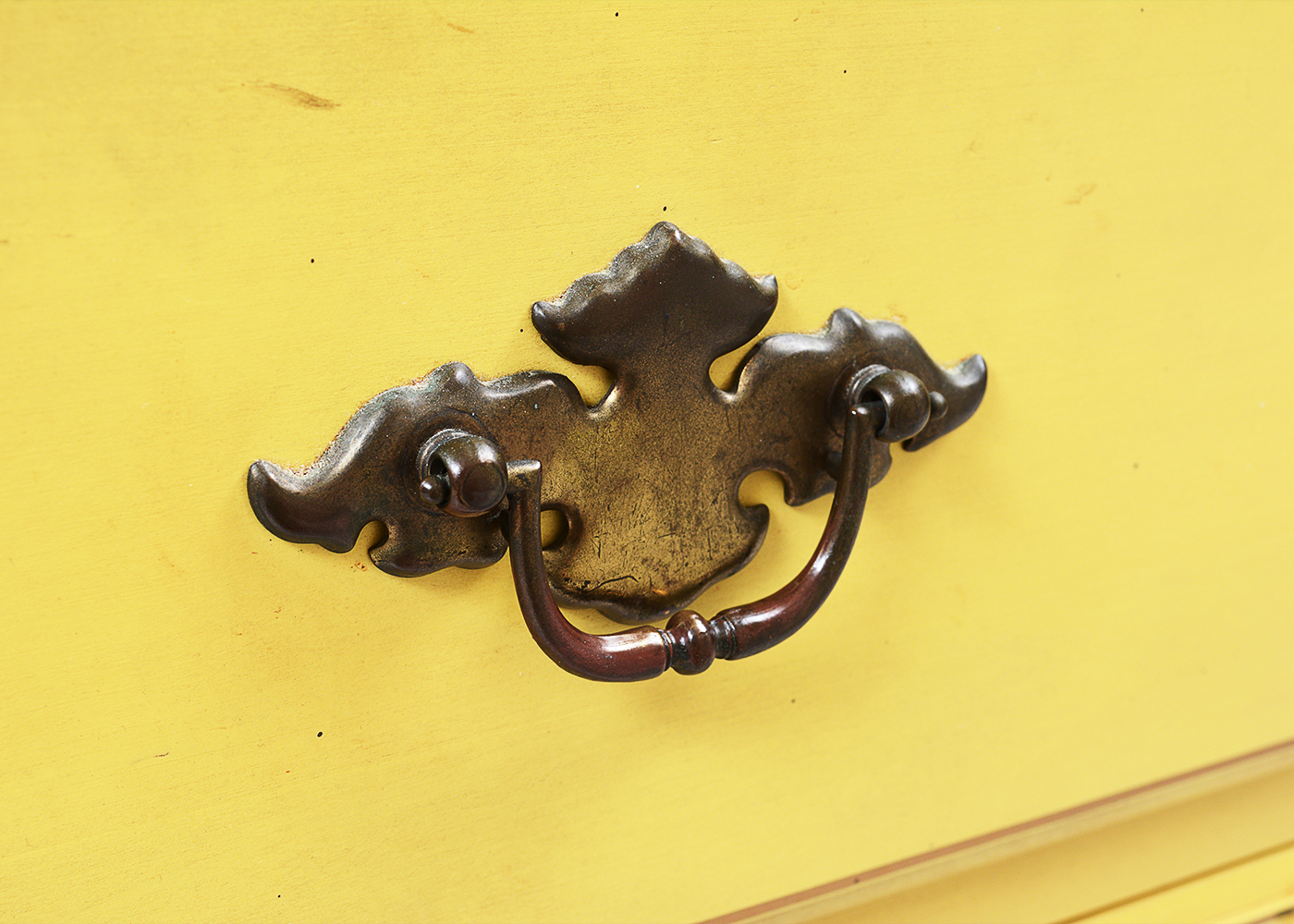 Vintage Jasper Cabinet Yellow Wooden Secretary