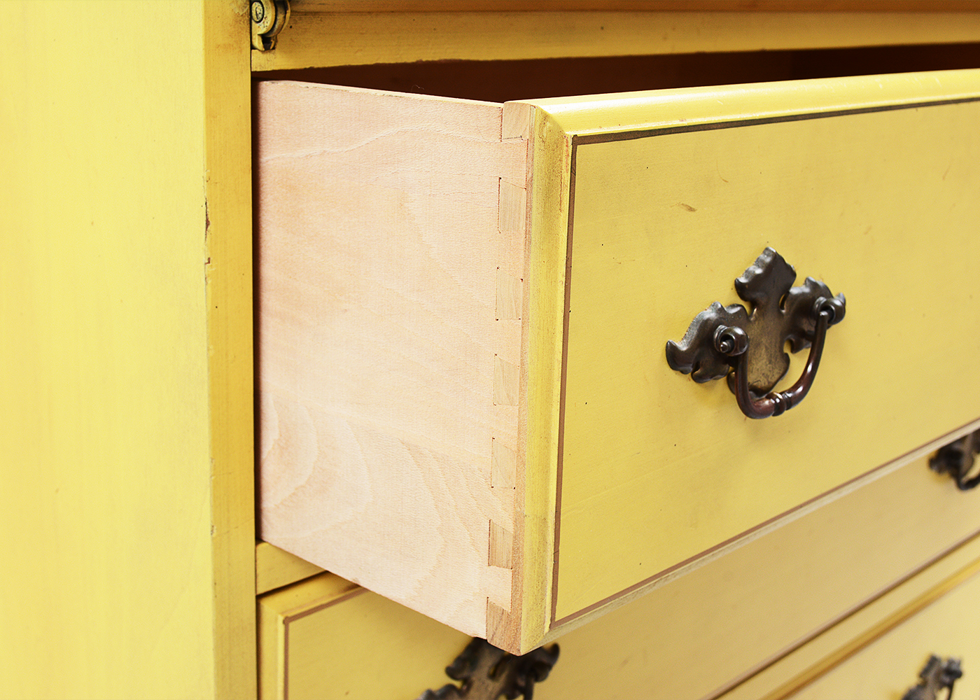 Vintage Jasper Cabinet Yellow Wooden Secretary