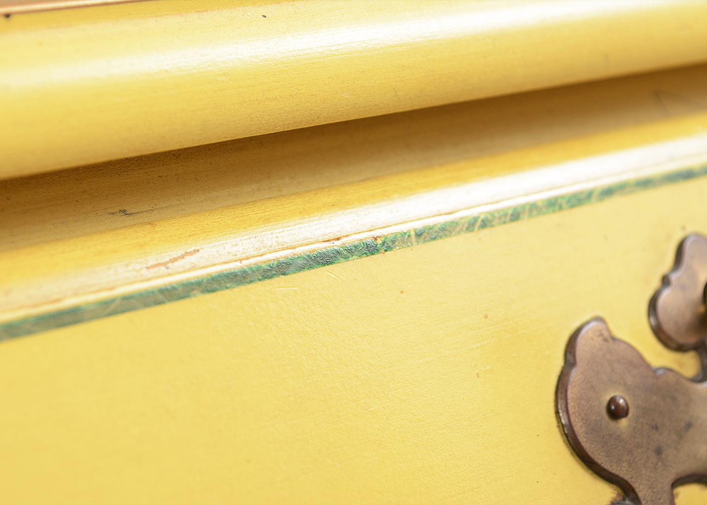 Vintage Jasper Cabinet Yellow Wooden Secretary