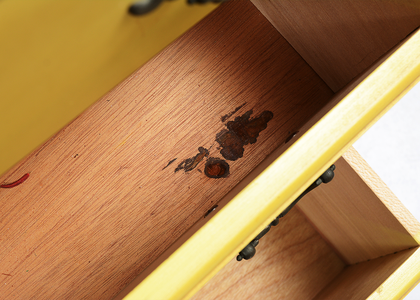 Vintage Jasper Cabinet Yellow Wooden Secretary