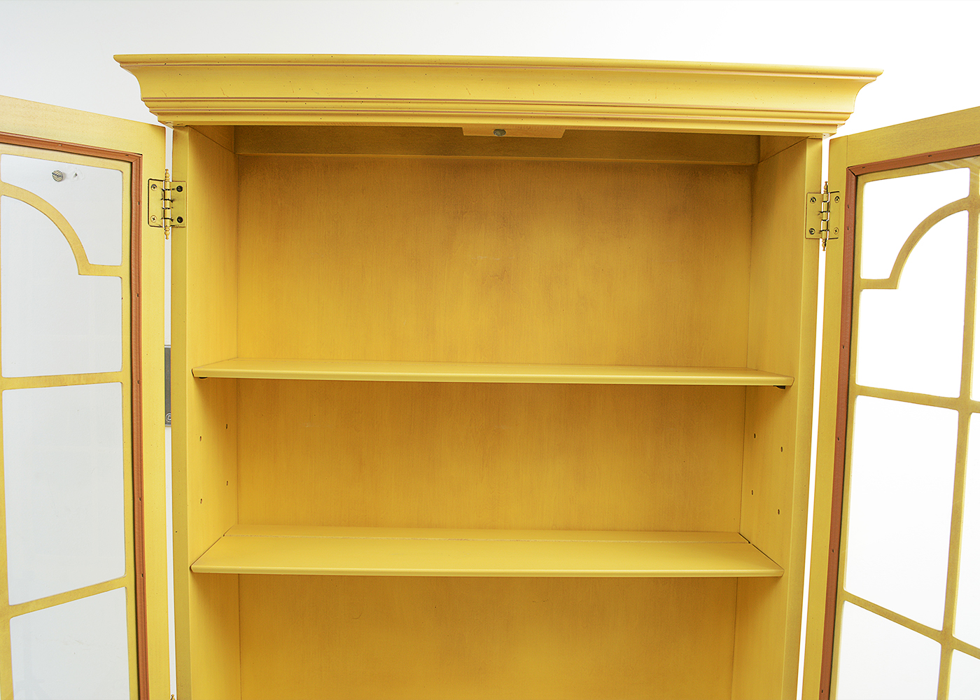Vintage Jasper Cabinet Yellow Wooden Secretary