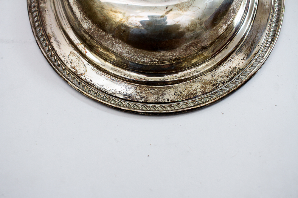 Vintage Silver Plate Buffet Dish with Lid and Glass Insert