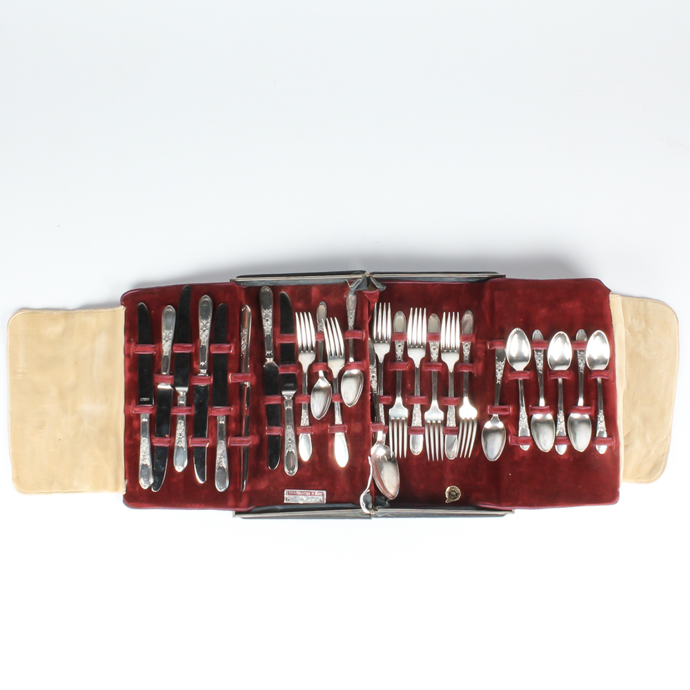 W.M. Rogers & Sons Silver Plate Flatware in Travel Case