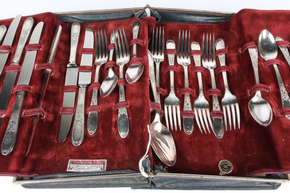W.M. Rogers & Sons Silver Plate Flatware in Travel Case