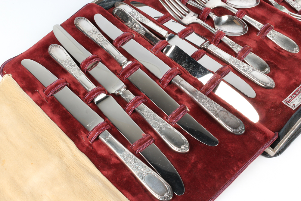 W.M. Rogers & Sons Silver Plate Flatware in Travel Case