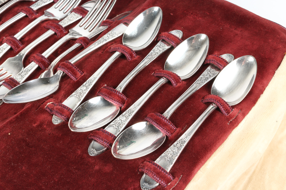 W.M. Rogers & Sons Silver Plate Flatware in Travel Case