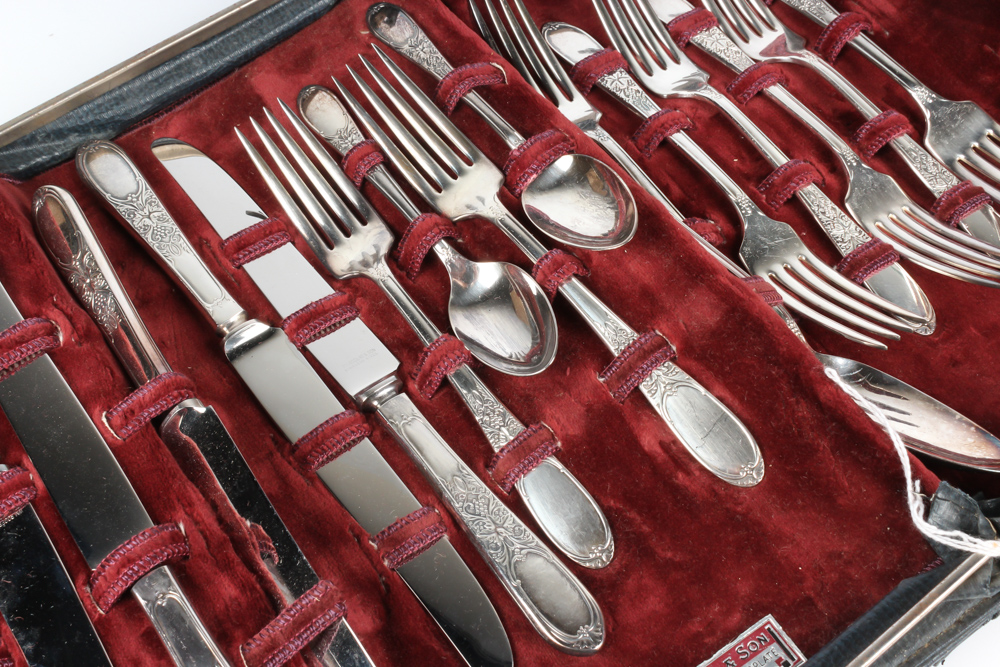 W.M. Rogers & Sons Silver Plate Flatware in Travel Case