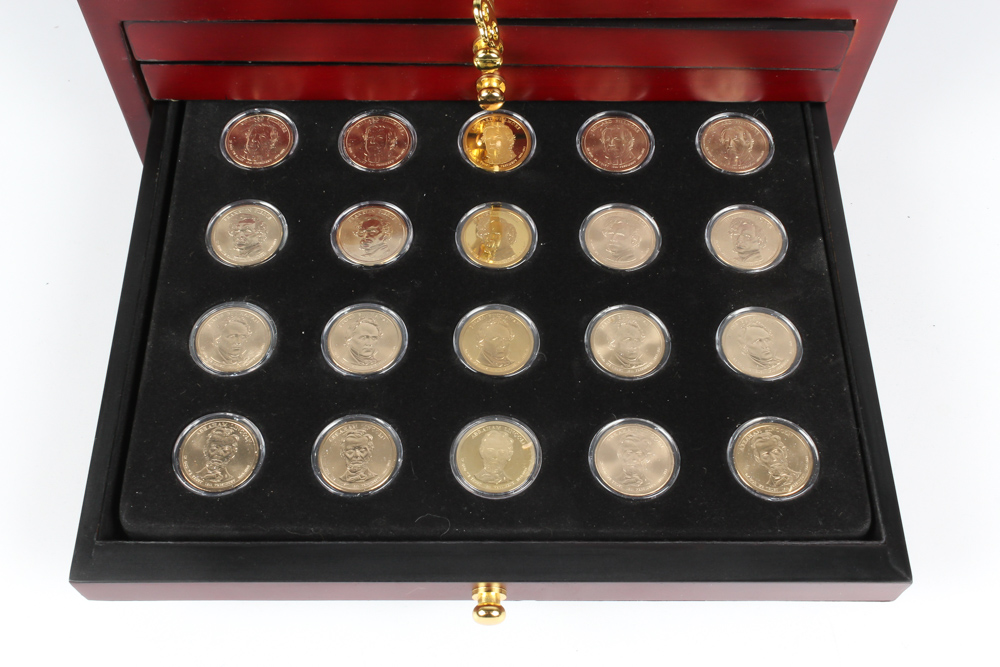 CSN Mint Presidential Dollars in Display Chest