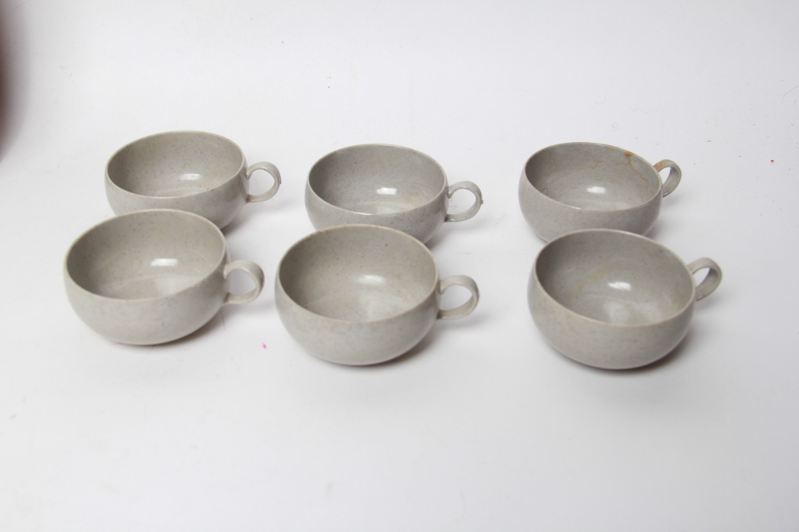 Vintage Russel Wright Children's Play Set Dishes and Wooden Tray