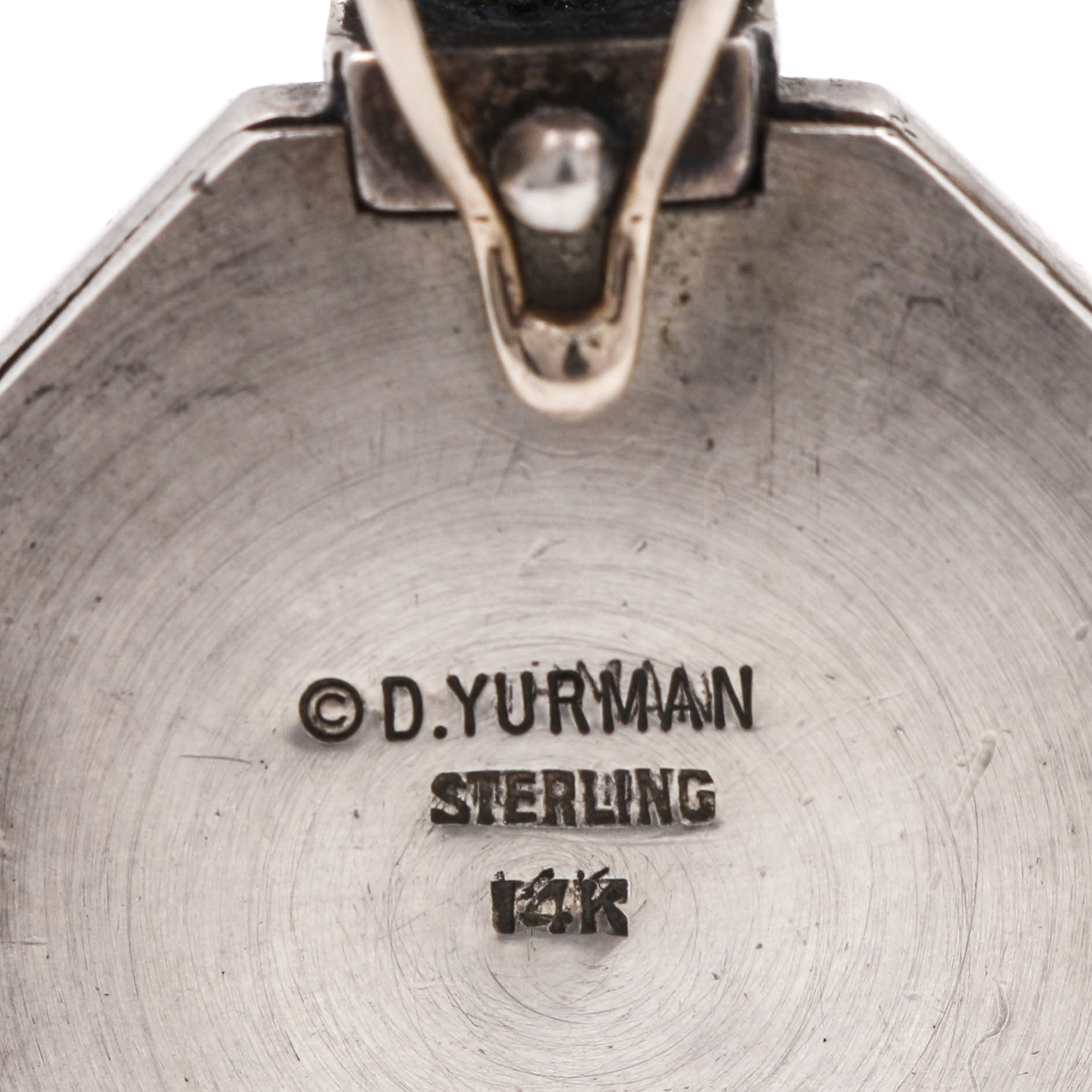 Vintage David Yurman Sterling Silver and 14K Garnet Pendant