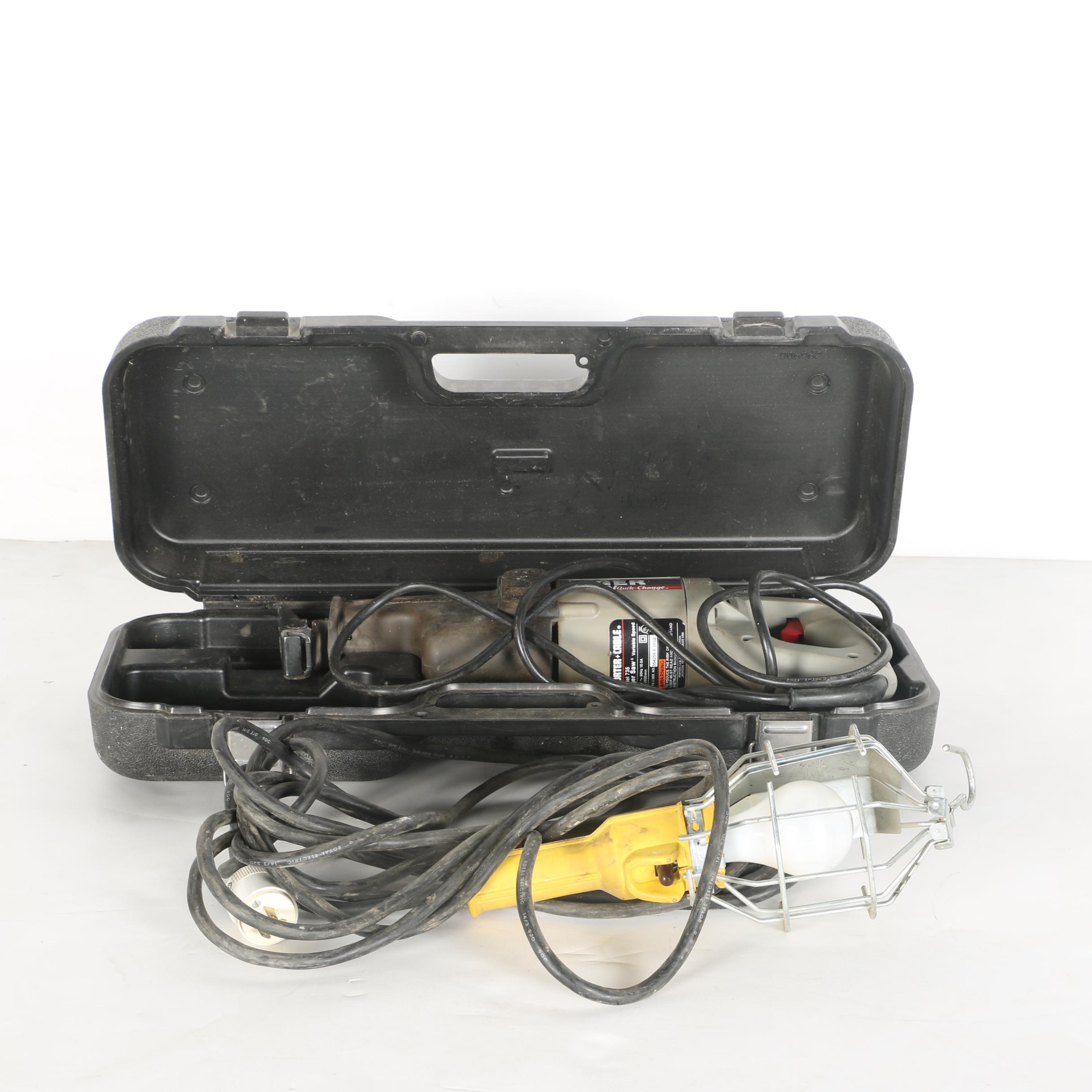 Porter Cable Quik-Change Tiger Saw and McGill Utility Light