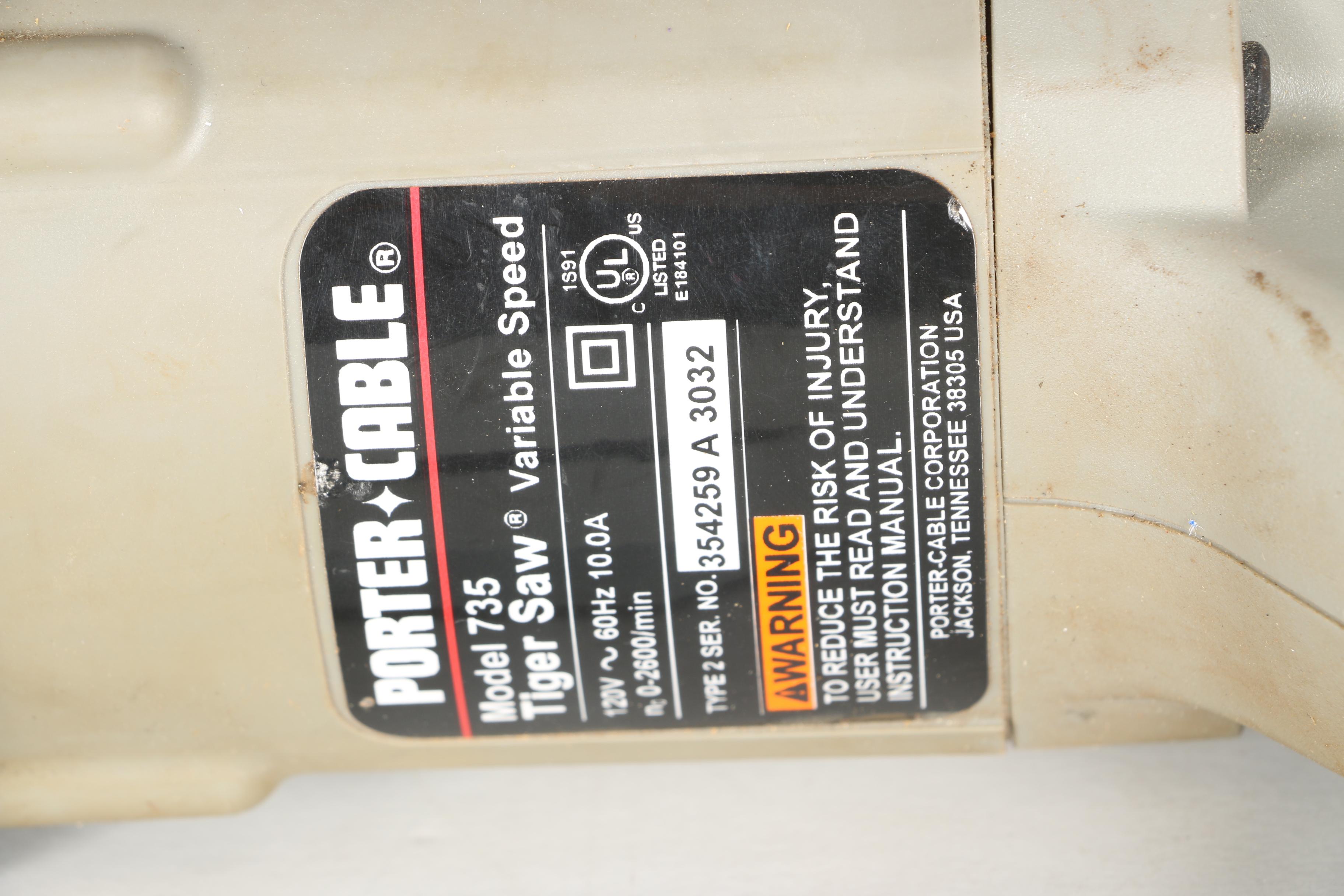 Porter Cable Quik-Change Tiger Saw and McGill Utility Light