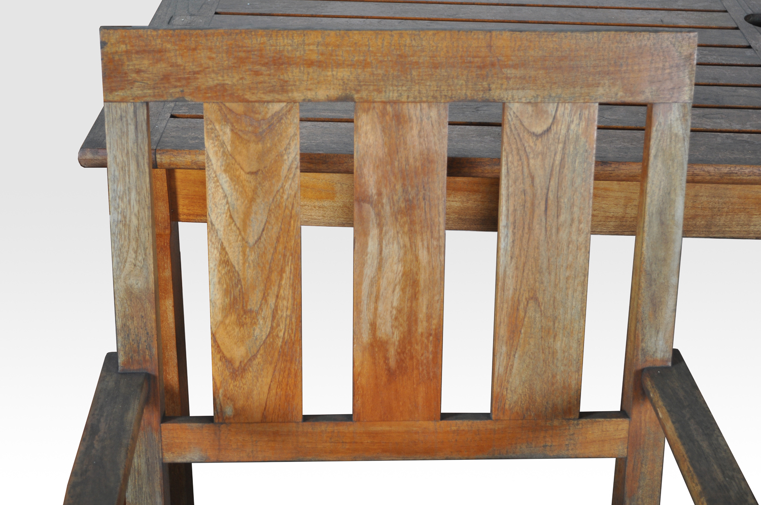 Restoration Hardware Teak Table With Matching Chairs and Umbrella