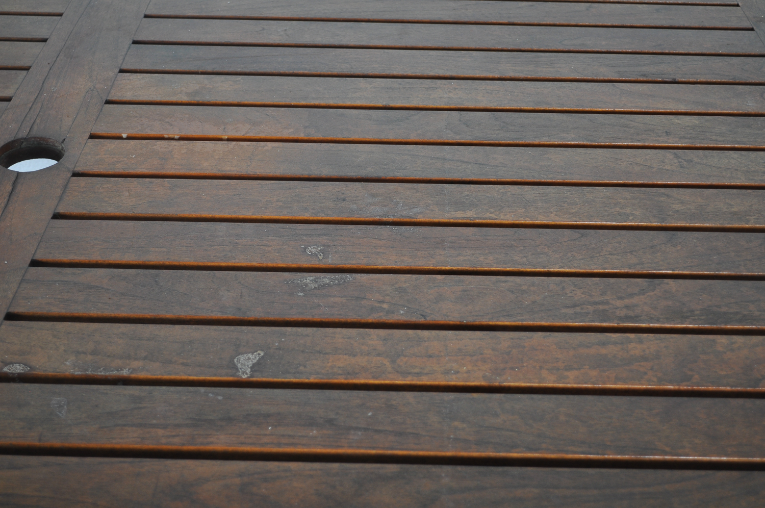 Restoration Hardware Teak Table With Matching Chairs and Umbrella